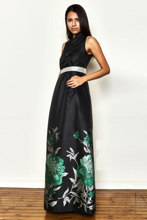 DRESS "Flores Nocturnas" with sort sleeves 