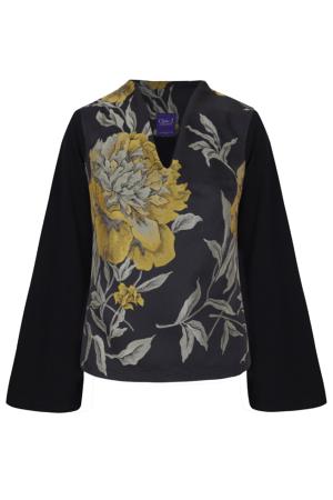 Top "Flores Nocturnas"  with sleeves