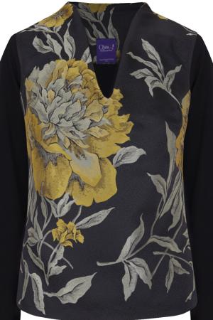 Top "Flores Nocturnas"  with sleeves