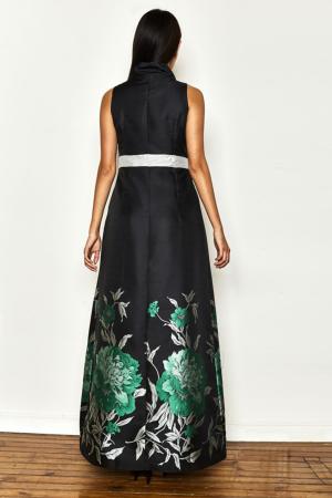 DRESS "Flores Nocturnas" with sort sleeves 